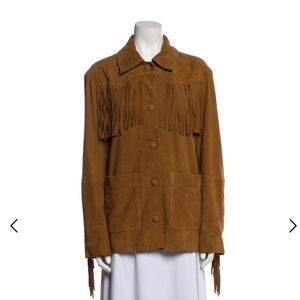 Veda x Reformation Suede Fringe Jacket sz XS